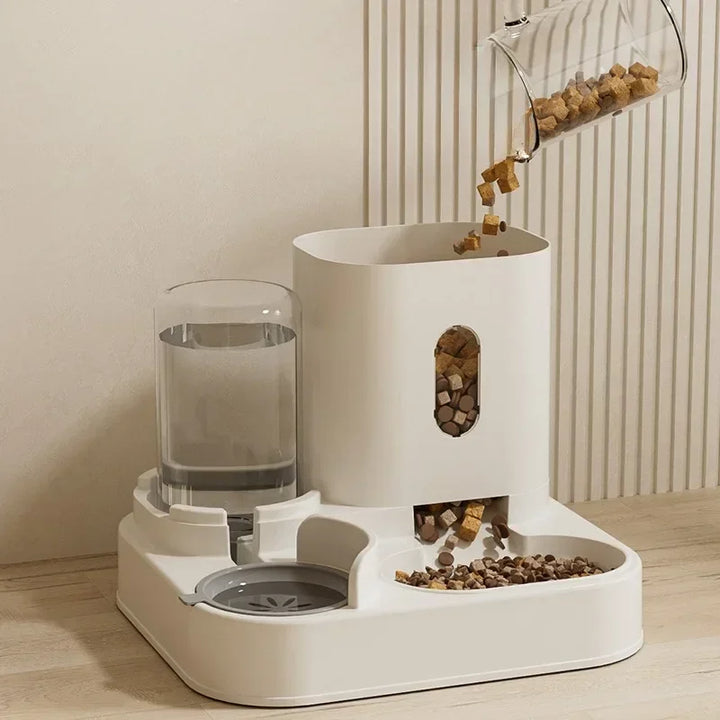 Automatic Pet Feeder with Water Fountain & Raised Bowl