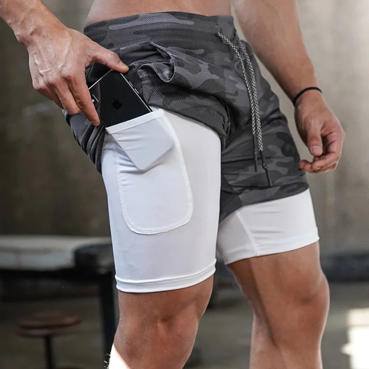 Men's 2-in-1 Camo Running Shorts