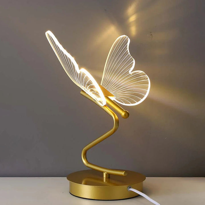 Retro Gold Acrylic Butterfly LED Table Lamp