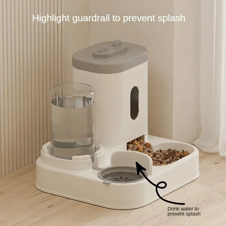 Automatic Pet Feeder with Water Fountain & Raised Bowl