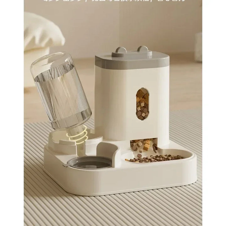 Automatic Pet Feeder with Water Fountain & Raised Bowl