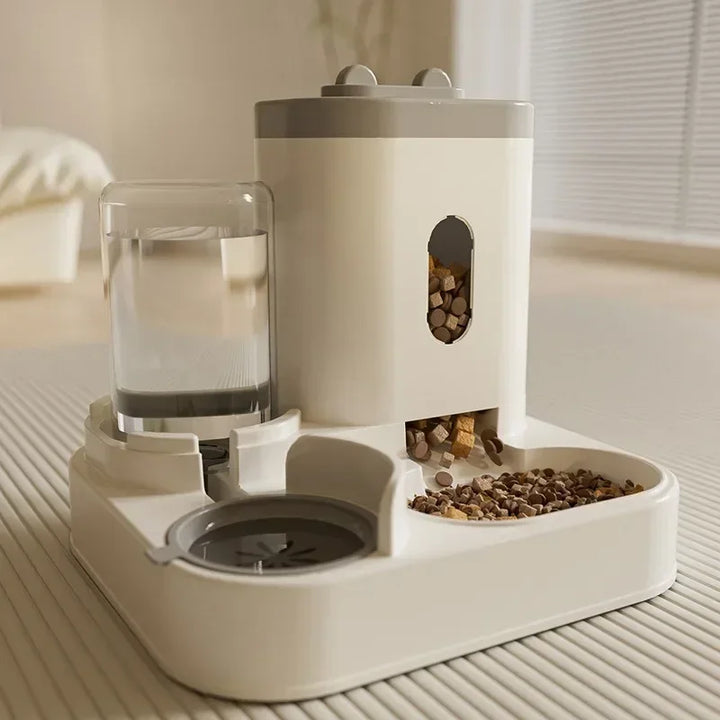 Automatic Pet Feeder with Water Fountain & Raised Bowl