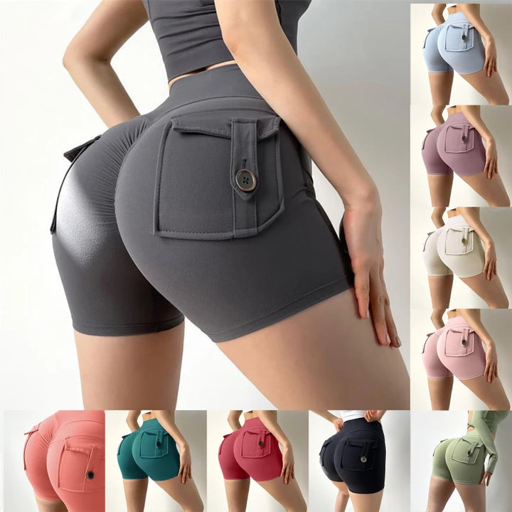 Women's High Waist Push Up Cycling Shorts